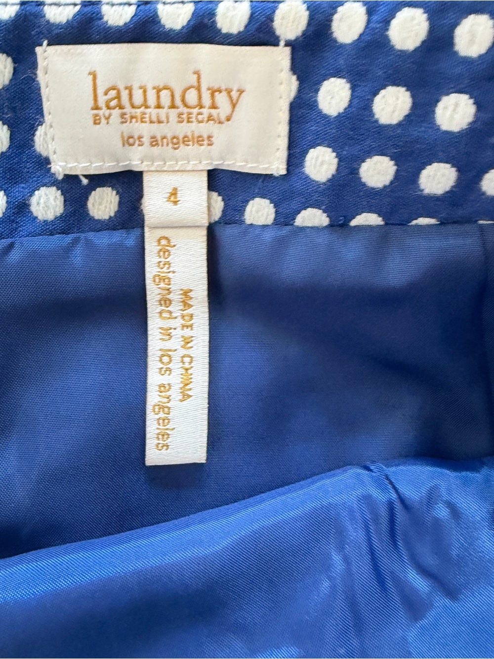 NEW Laundry Polka Dot A-Line Mini Skirt in a Royal Navy & White Polkadot Sz 4 - Picture 11 of 11